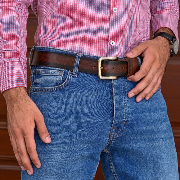 Men Top Quality Leather Belt - Full Grain Leather Belt -  Free Personalization - Picture 11 of 15